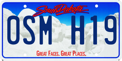 SD license plate 0SMH19