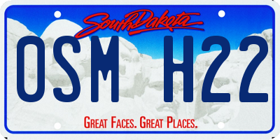 SD license plate 0SMH22
