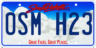 SD license plate 0SMH23