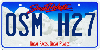 SD license plate 0SMH27