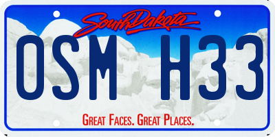 SD license plate 0SMH33