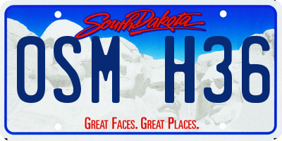 SD license plate 0SMH36