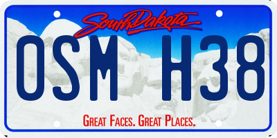 SD license plate 0SMH38