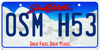 SD license plate 0SMH53