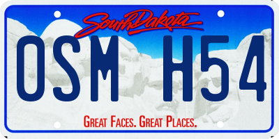 SD license plate 0SMH54