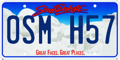 SD license plate 0SMH57
