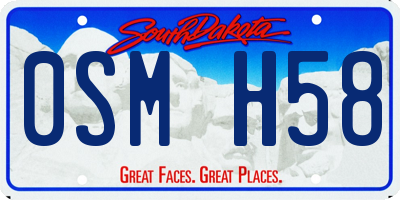 SD license plate 0SMH58