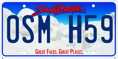 SD license plate 0SMH59