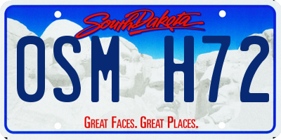SD license plate 0SMH72
