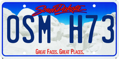 SD license plate 0SMH73