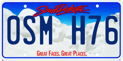 SD license plate 0SMH76