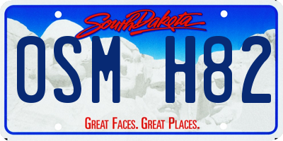 SD license plate 0SMH82