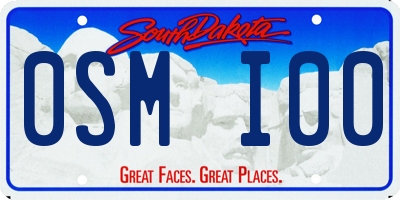 SD license plate 0SMI00