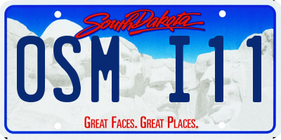 SD license plate 0SMI11