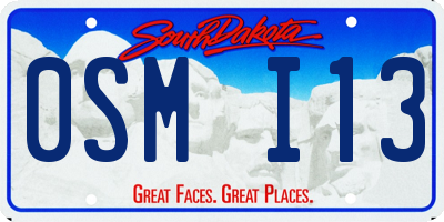 SD license plate 0SMI13