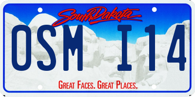 SD license plate 0SMI14