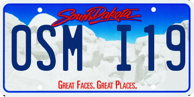 SD license plate 0SMI19