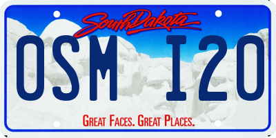 SD license plate 0SMI20