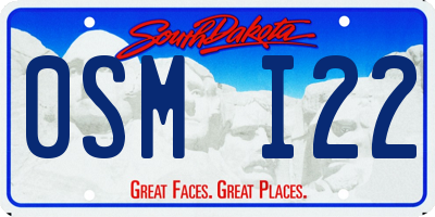SD license plate 0SMI22