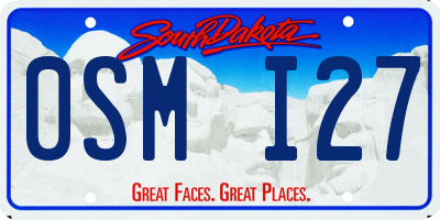 SD license plate 0SMI27