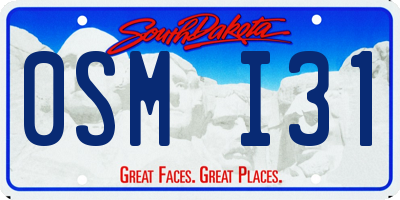 SD license plate 0SMI31