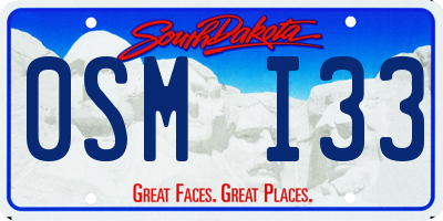 SD license plate 0SMI33