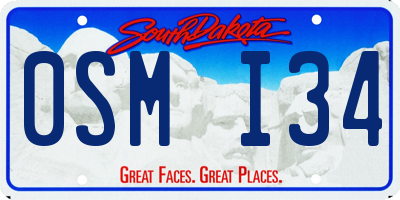 SD license plate 0SMI34