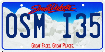 SD license plate 0SMI35