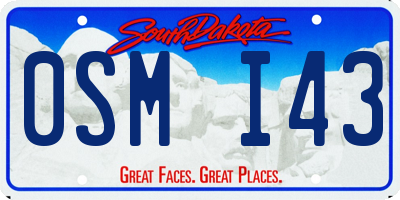 SD license plate 0SMI43