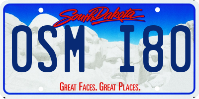 SD license plate 0SMI80