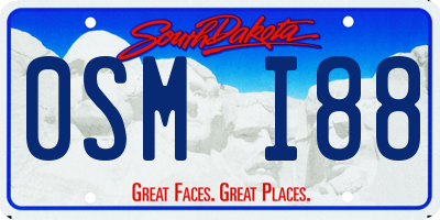 SD license plate 0SMI88
