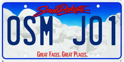 SD license plate 0SMJ01