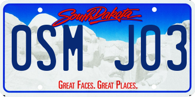 SD license plate 0SMJ03