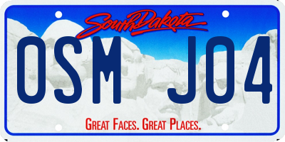 SD license plate 0SMJ04