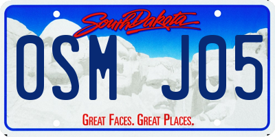 SD license plate 0SMJ05