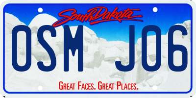 SD license plate 0SMJ06
