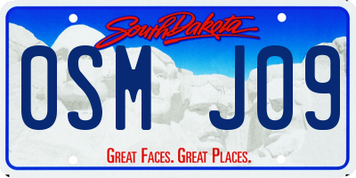 SD license plate 0SMJ09