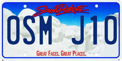 SD license plate 0SMJ10