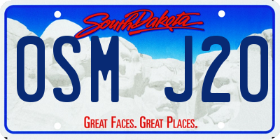 SD license plate 0SMJ20