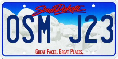 SD license plate 0SMJ23