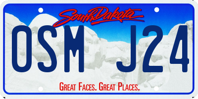 SD license plate 0SMJ24