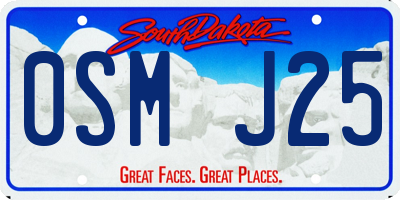 SD license plate 0SMJ25