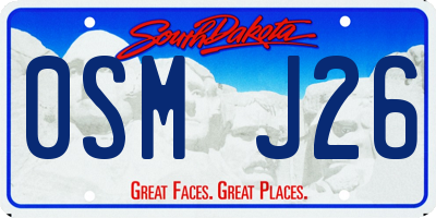 SD license plate 0SMJ26
