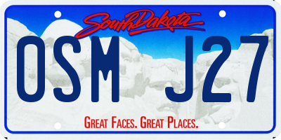 SD license plate 0SMJ27
