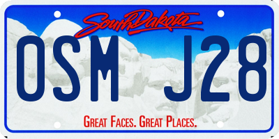 SD license plate 0SMJ28