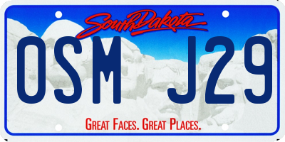 SD license plate 0SMJ29