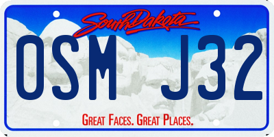 SD license plate 0SMJ32
