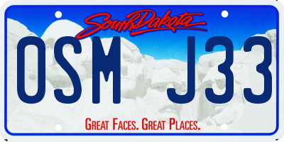 SD license plate 0SMJ33
