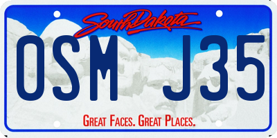 SD license plate 0SMJ35