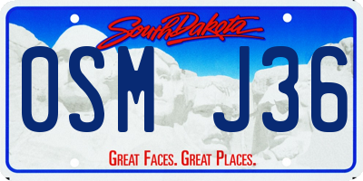 SD license plate 0SMJ36